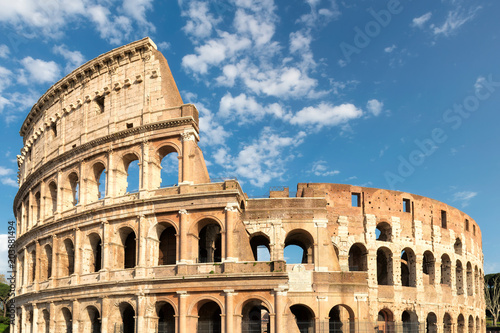 Canvas Print Sunset view of Colosseum in Rome, Italy