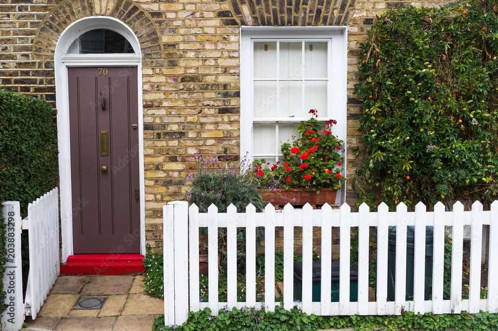 Fototapeta premium London, England, Europe - traditional British house in the city center