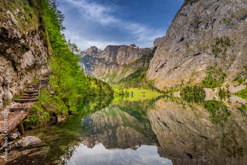 Beautiful green mountain lake in German Alps