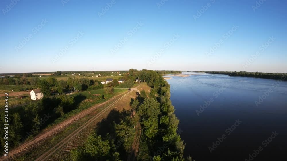 flight over the Vistula river in poland flight over the Vistula river in poland