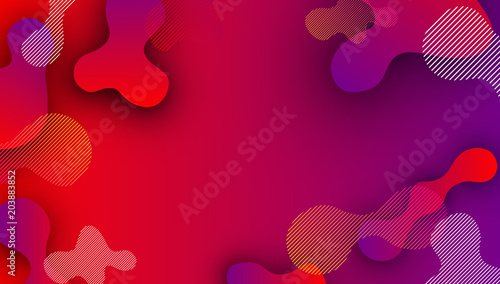 Red and purple background with abstract pattern.