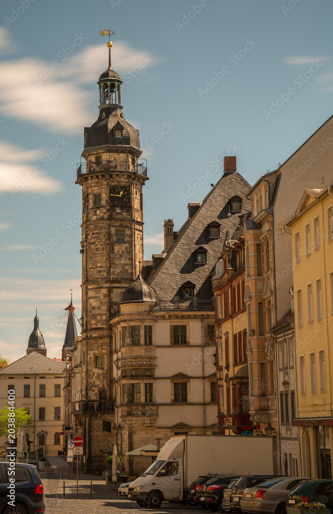 Rathausturm auf den Marktplatz in Altenburg