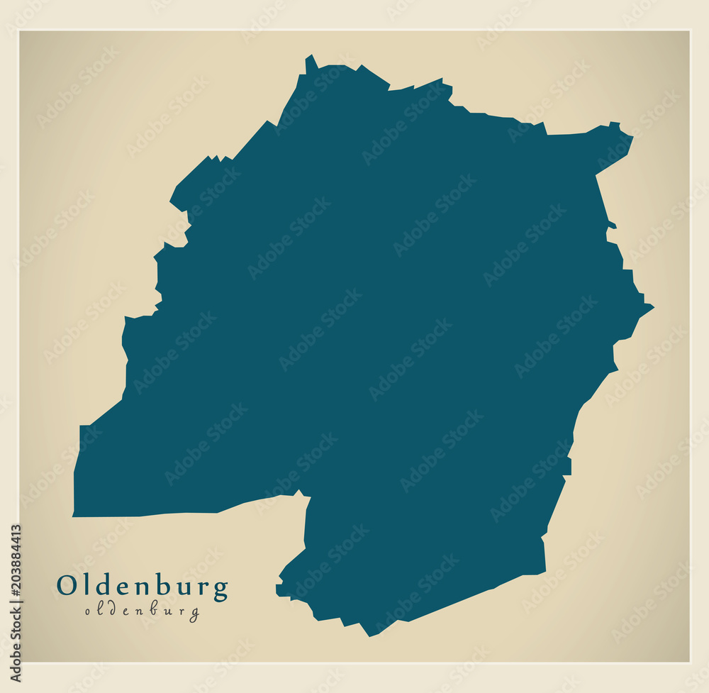 Modern City Map - Oldenburg city of Germany DE