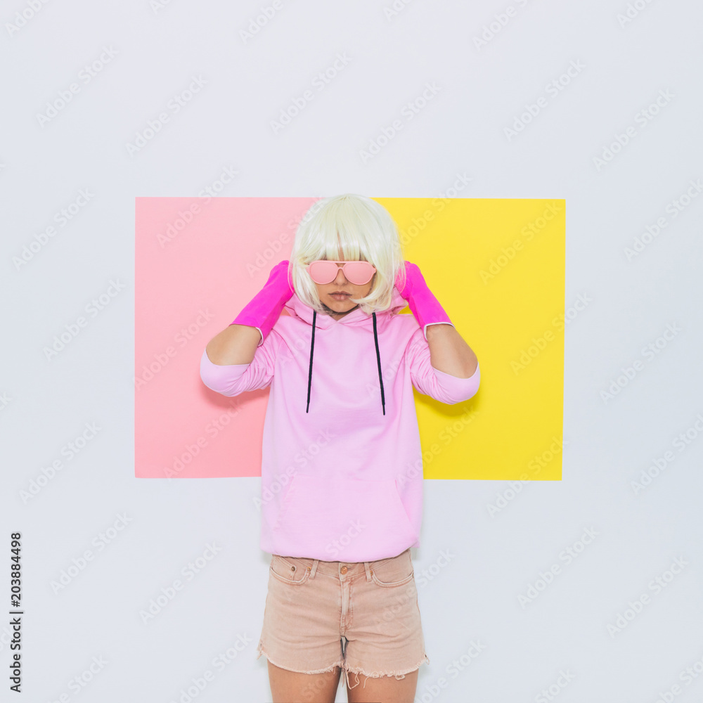 Doll Blonde Girl Model in Fashion 
