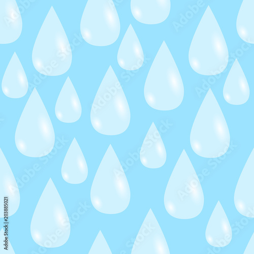 World Milk Day. White drops of milk  blue background. Seamless Pattern