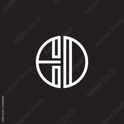Foto Initial letter ED, EO, minimalist line art monogram circle shape logo, white col