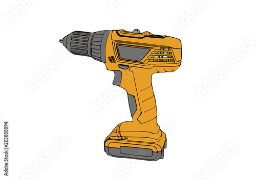 yellow screwdriver vector