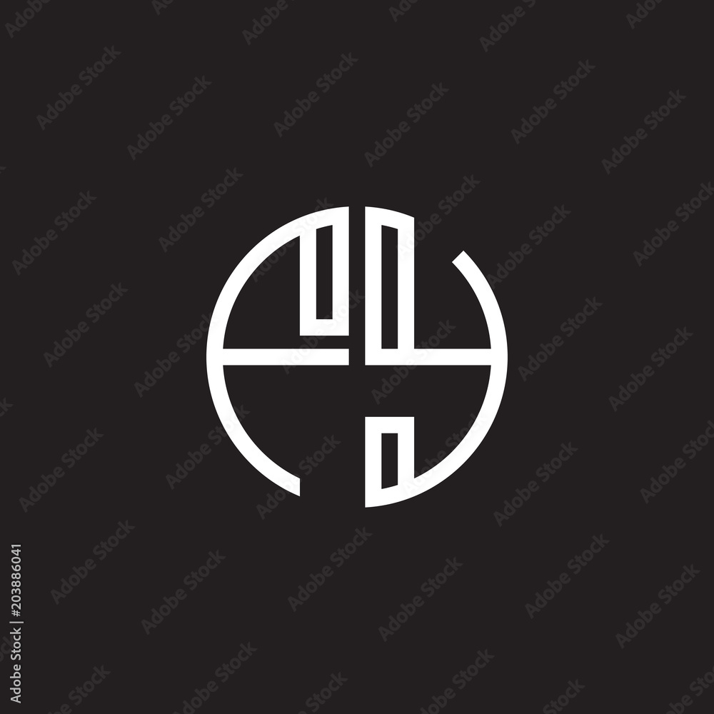 Initial letter FY, minimalist line art monogram circle shape logo, white color on black background Initial letter FY, minimalist line art monogram circle shape logo, white color on black background