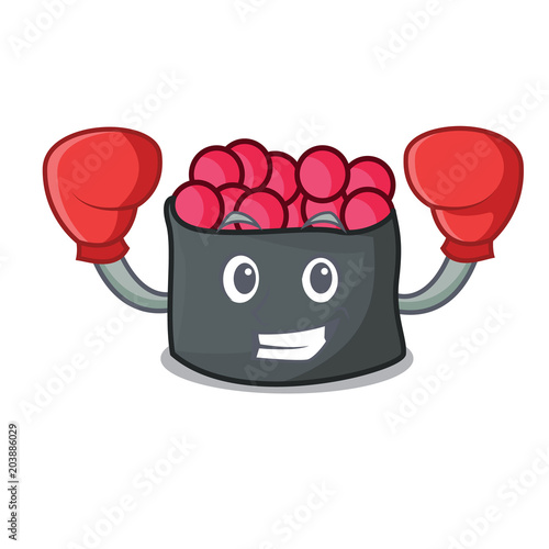 Boxing ikura character cartoon style