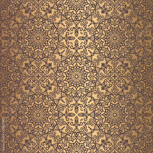 Canvas Print Golden Arabesque Pattern