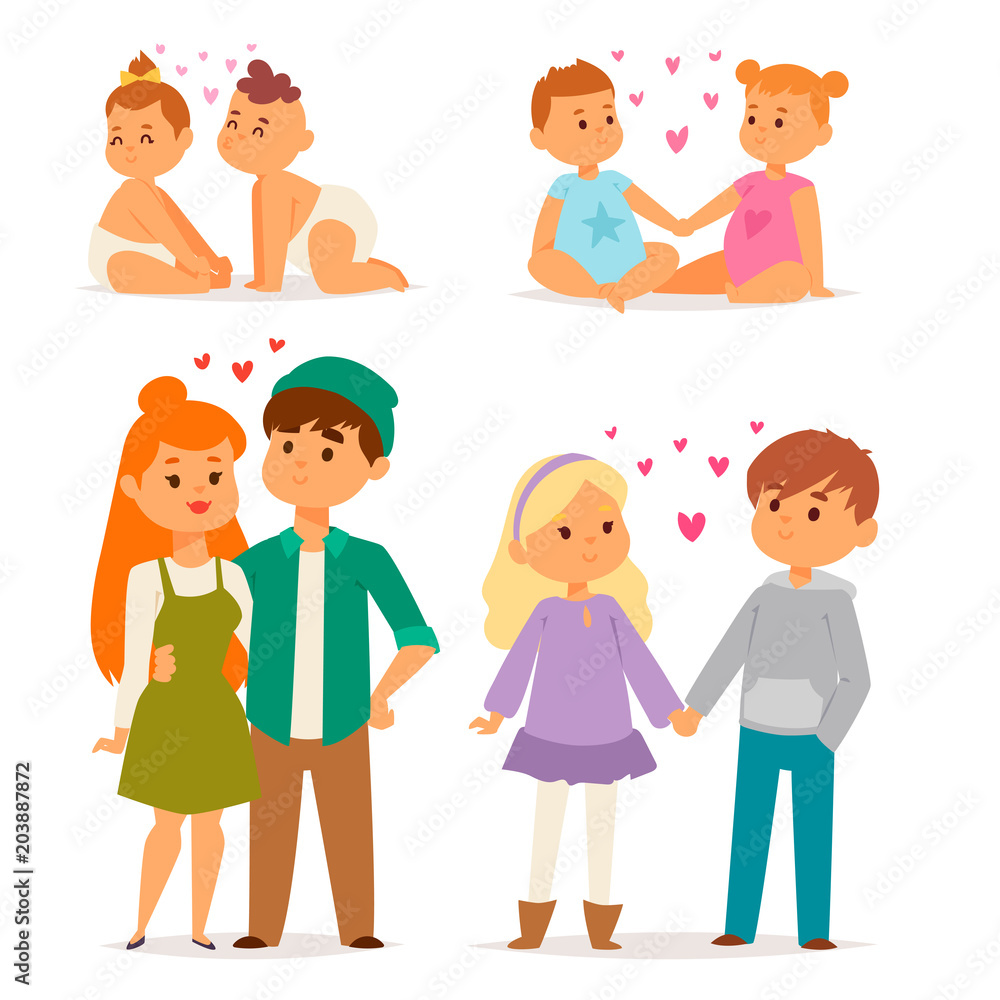Couple in love vector characters togetherness happy smiling people romantic woman amorousness together adult relationship.