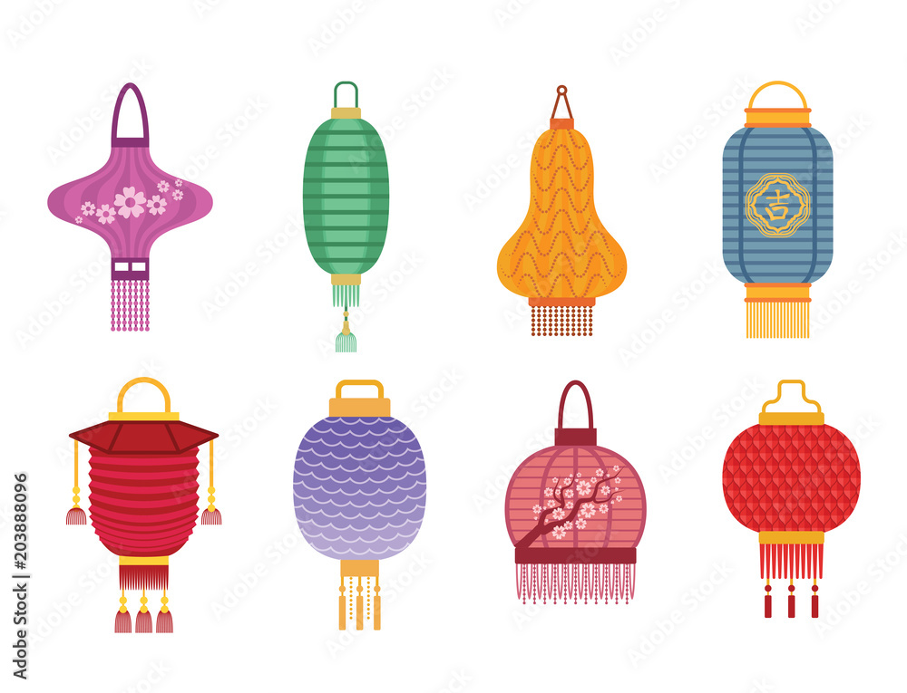Chinese lantern light paper holiday celebrate asian graphic celebration lamp vector illustration. Chinese lantern light paper holiday celebrate asian graphic celebration lamp vector illustration.