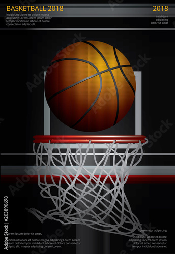 Basketball Poster Advertising Vector Illustration