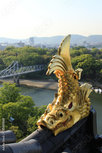 岡山城の金のシャチホコ
