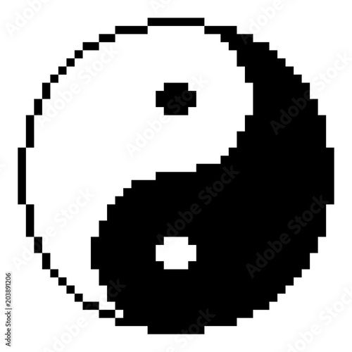 Yin yang symbol of harmony and balance of cube