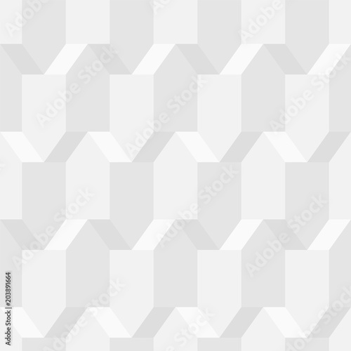 White geometric 3d texture. Seamless decorative background
