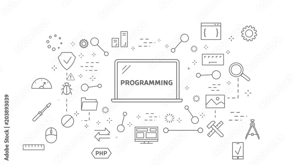 Programming line animation. Programming line animation.