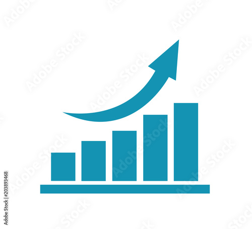 Vector growing graph icon
