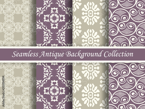 Antique seamless elegant purple tone background image collection