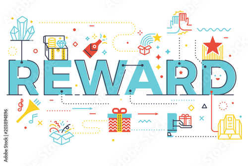 Reward word lettering illustration
