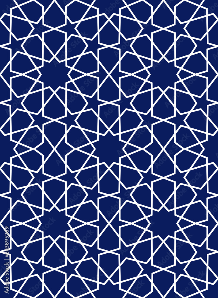 Obraz premium Background with seamless pattern islamic style vector