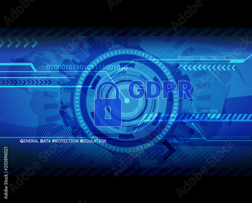 GDPR abstract background template with round city.