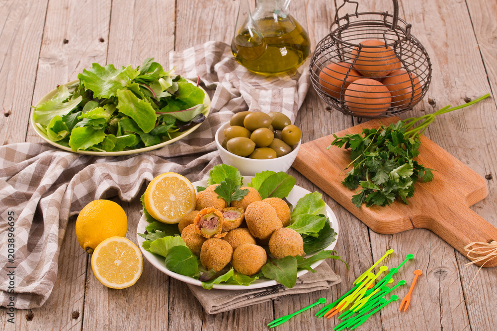 Ascoli stuffed olives. Ascoli stuffed olives.