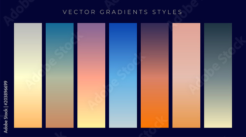set of sky dusk and dawn gradient background