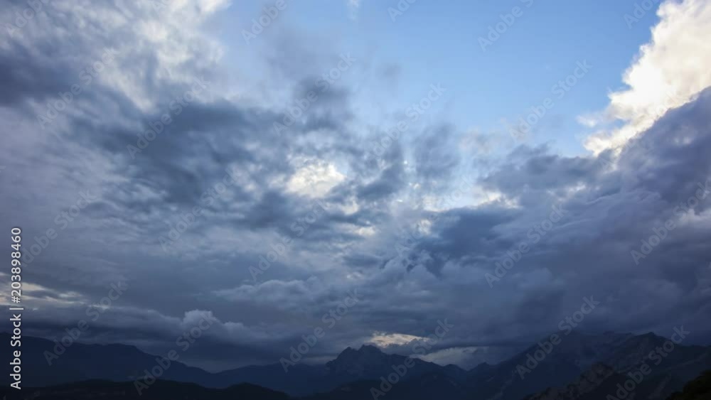 Timelapse of clouds moving over Coll de Pal mountain in Barcelona, Spain Timelapse of clouds moving over Coll de Pal mountain in Barcelona, Spain