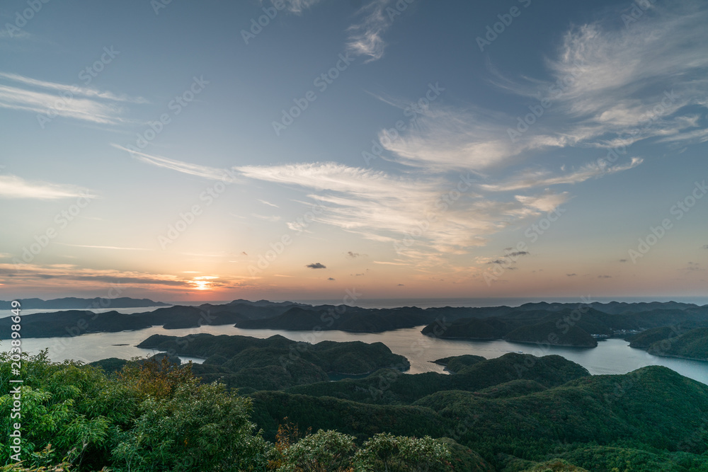 対馬列島の夕景 Evening view of the Tsushima islands 対馬列島の夕景 Evening view of the Tsushima islands