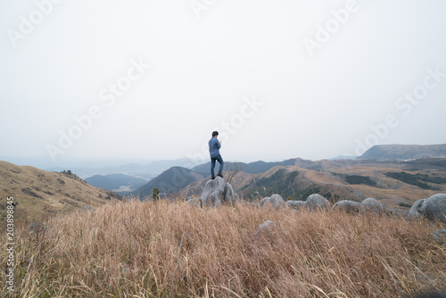 self portrait in the karst plateau カルスト台地でのセルフポートレート photo