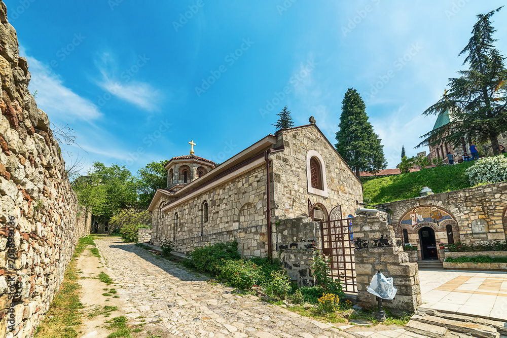 Naklejka premium Belgrade, Serbia April 24, 2018: Entrance of Saint Petka's Chapel located in Belgrade Fortress or Beogradska Tvrdjava consists of the old citadel and Kalemegdan Park along River Sava and Danube.