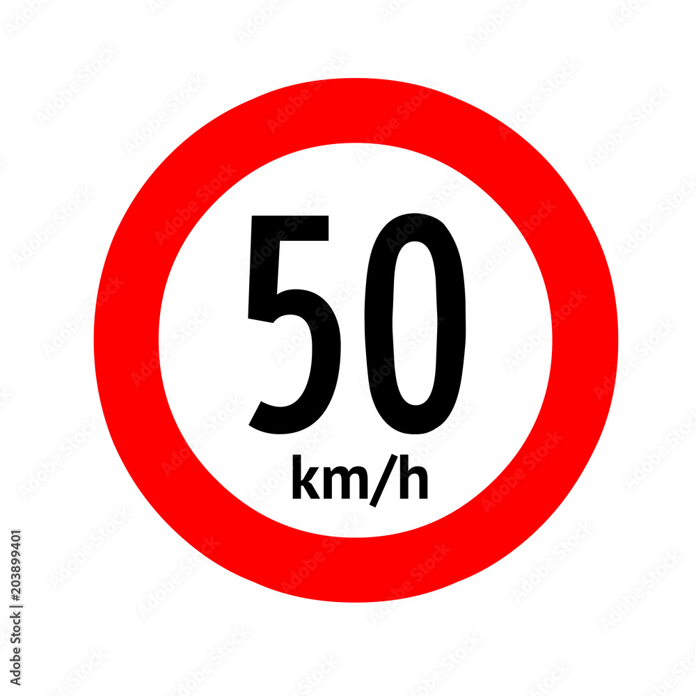 Speed limit traffic sign 50 Speed limit traffic sign 50