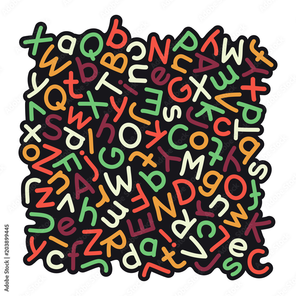 Colorful Mixed Alphabet Background Colorful Mixed Alphabet Background