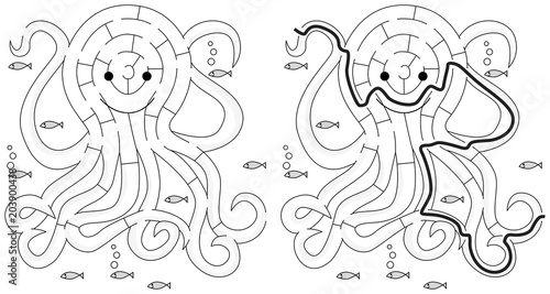 Easy octopus maze
