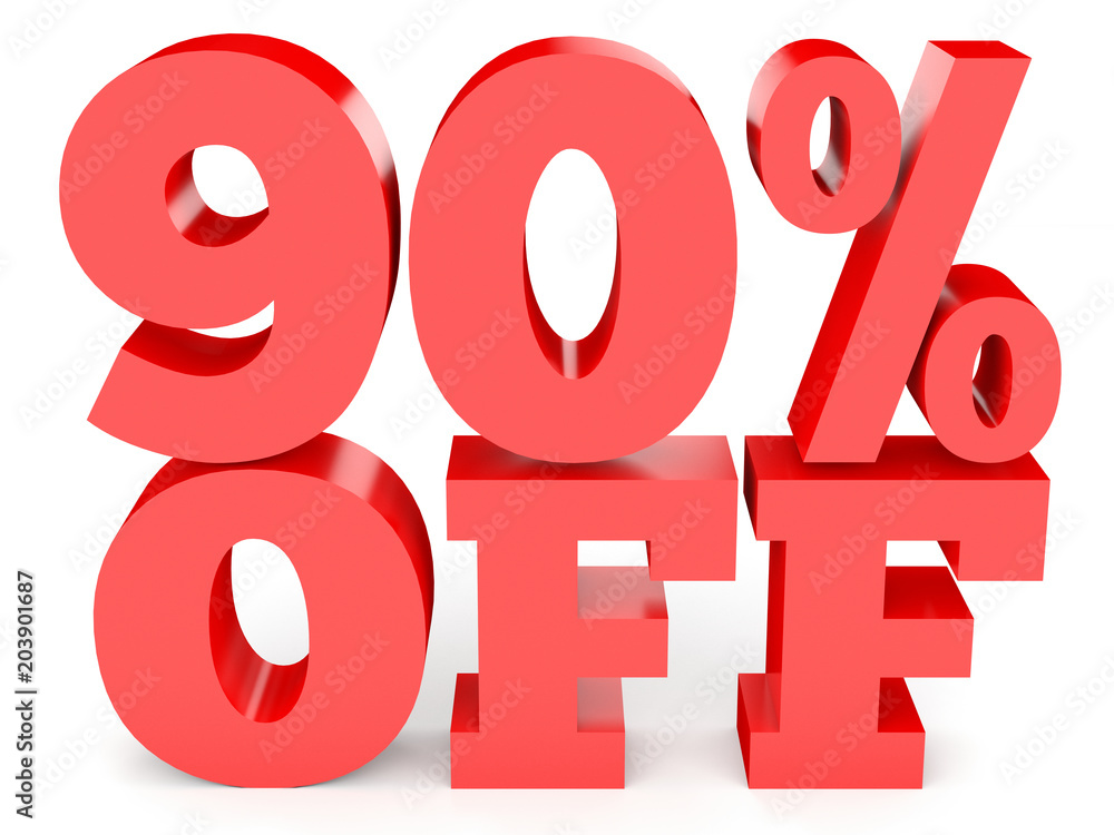 Ninety percent off. Discount 90 %. Ninety percent off. Discount 90 %.