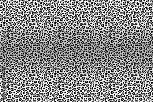 Gray leopard fur, horizontal texture. Vector