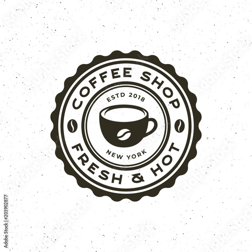 modern vintage coffee shop label. vector illustration