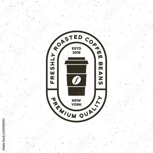 modern vintage coffee shop label. vector illustration
