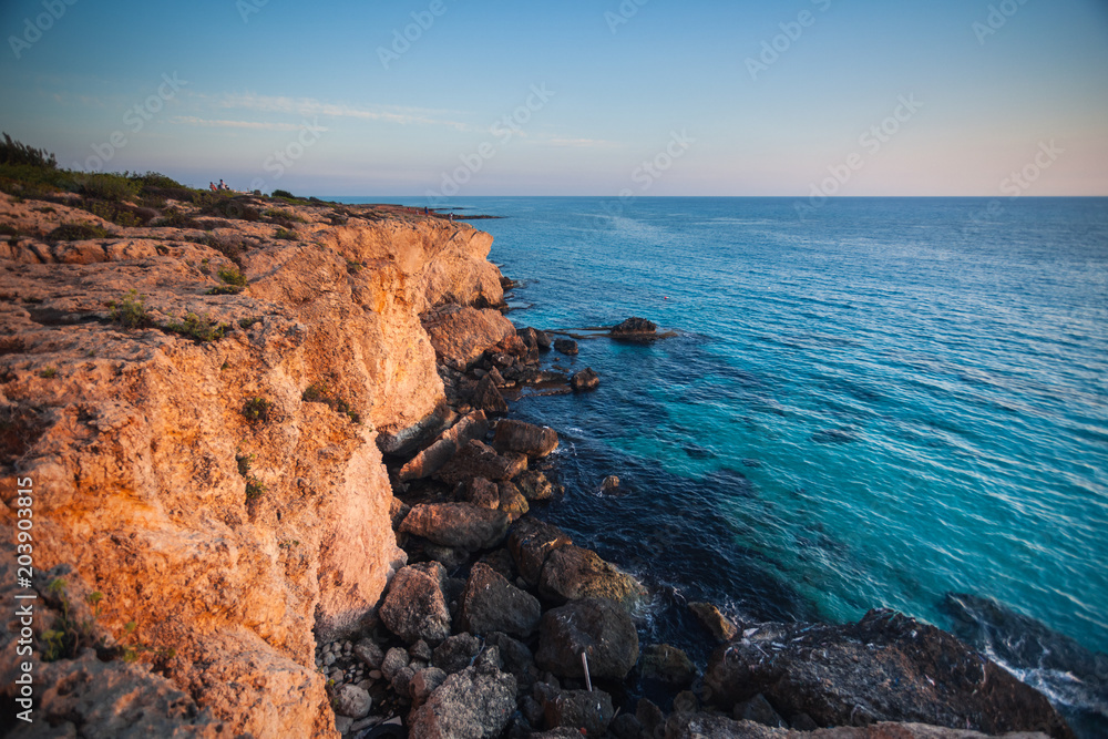 Sea landscape on island of love Cyprus