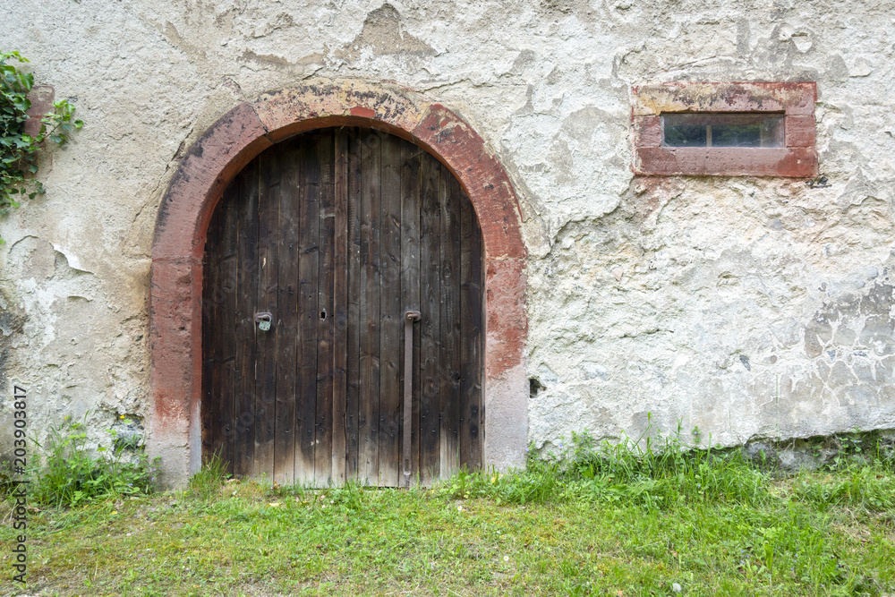 old wooden door gate
