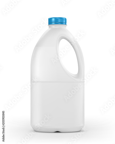 Milk plastic bottle isolated on white