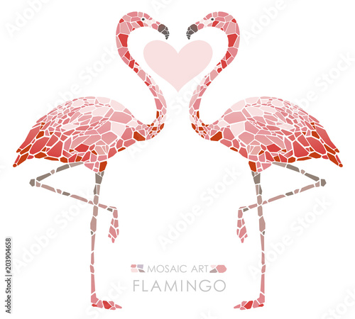 モザイクアート　 フラミンゴ