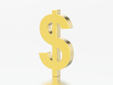 3D illustration gold dollar money