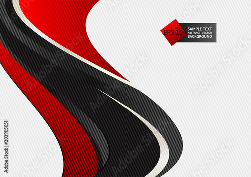 Red and black color wave abstract background Vector illustration