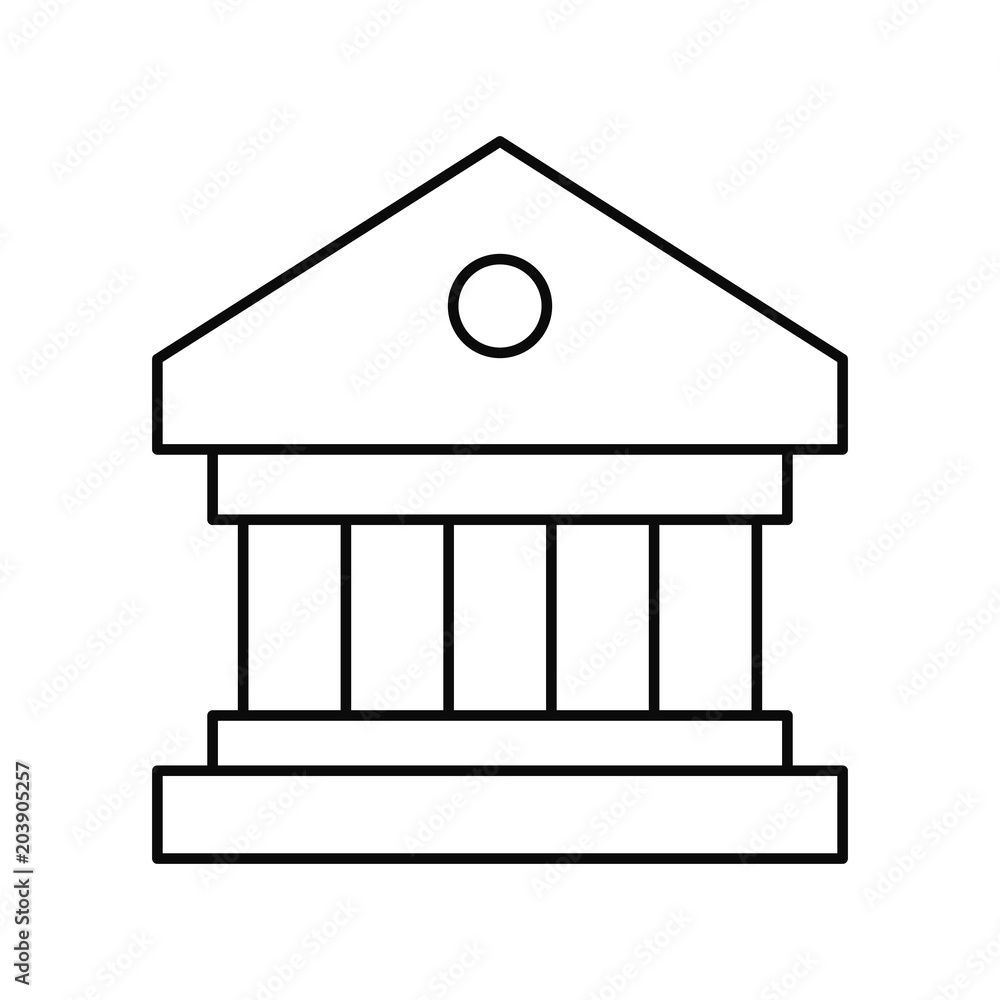 Bank vector icon. Bank building, government building icon Bank vector icon. Bank building, government building icon