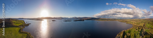 Panoramic view of Loch Lomond, the largest inland stretch of water in Great Britain by surface area. Scotland, UK photo