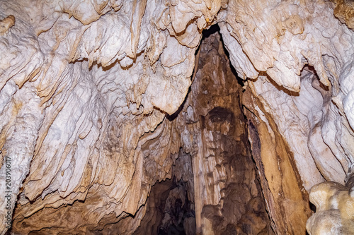 Limestone cave with natural rock formations at Baratang island, Andaman India. photo