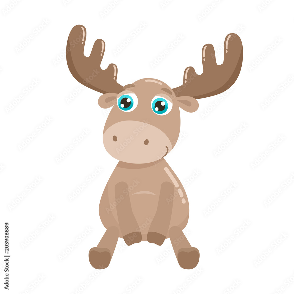 Cute elk vector illustration. Flat design. Cute elk vector illustration. Flat design.