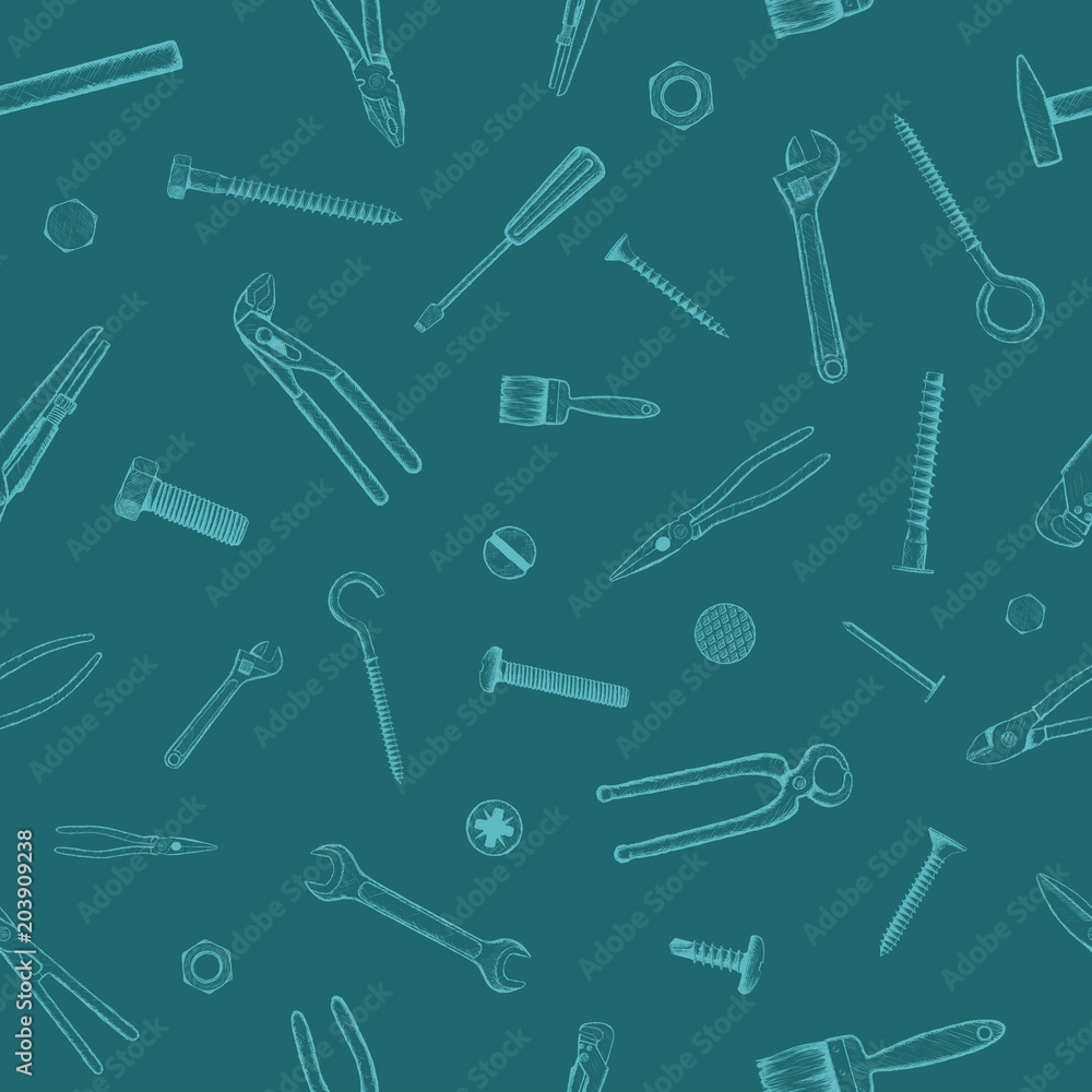 Set of industrial tools and fasteners Set of industrial tools and fasteners